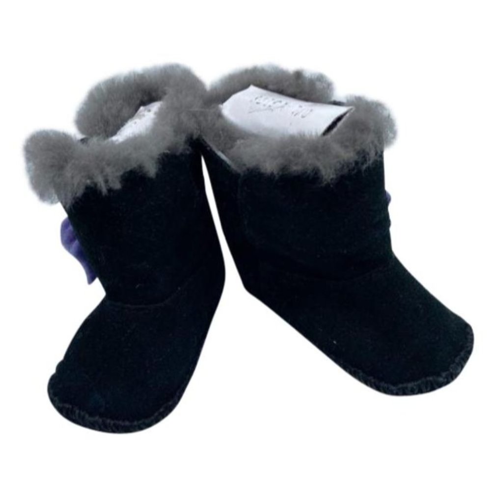 UGG Baby Black Purple Boots Size 1 - Picture 1 of 8